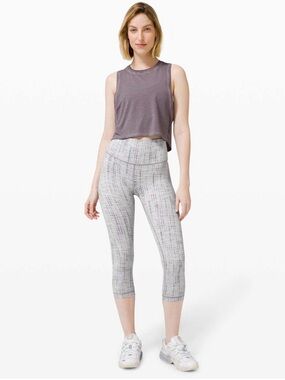 Lululemon Wunder Under Crop Luxtreme 21" - Moonphase Silver Lining